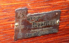 Stickley Brothers brass plaque signature/makers mark: "Quaint Furniture, Stickley Bros. Co., Grand Rapids, Mich." 